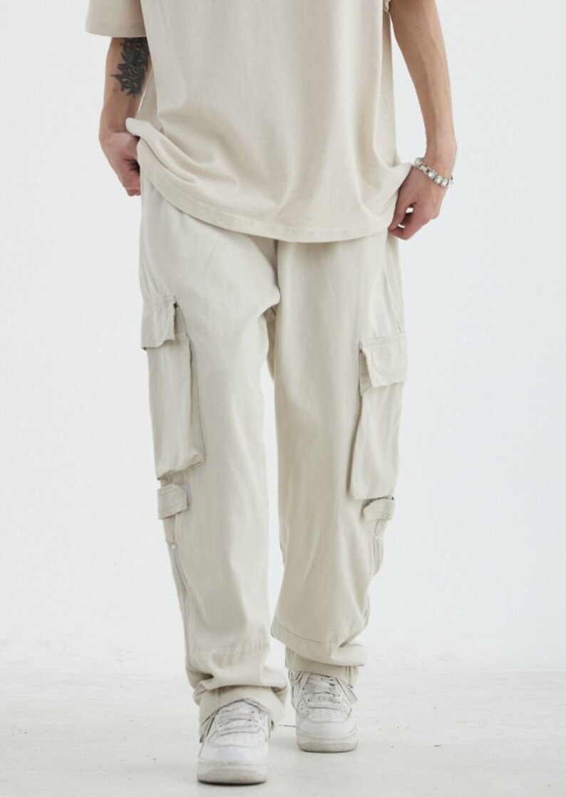 Cargo Pants for Men Hip Hop White Cargo Trousers Male Vintage - Etsy