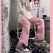 Y2K Baggy Pink Jeans Women Kawaii Korean Fashion Oversize Low Rise Wide Leg Denim Pants Streetwear Loose Trousers Gift Fast Shipping 