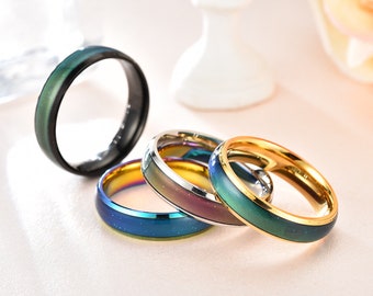 Frauen Männer Ändern Ring Magie Edelstahl Stimmung Band Ring Geschenke Größe5-14 Frauen Männer Ändern Ring Magie Edelstahl Stimmung Band Ring Geschenke Größe5-14
