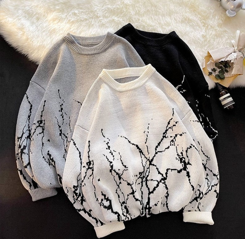 Cool Sweaters Women Clothes Vintage Oversized Vintage Tops Fashion Pullover Streetwear Gothic Print Black Sweater Gift Fast Shipping 