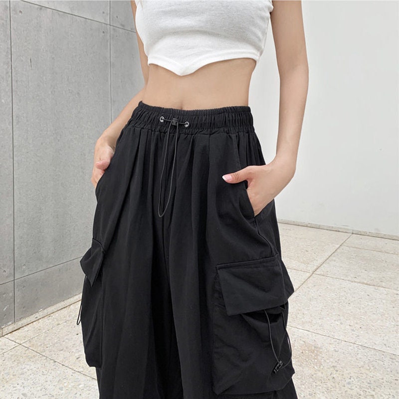 Y2K Baggy Cargo Pants Women Streetwear Harajuku Casual Solid - Etsy