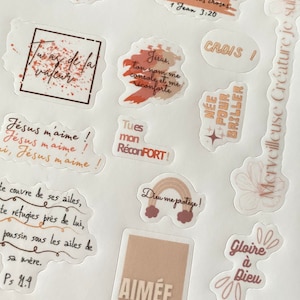 Autocollants chrétiens en vinyle | Planche  Beige| Mat