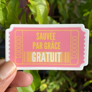 VERKOOP christelijke vinylstickers | Gered door genade | Mat roze