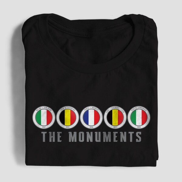 The Monuments -Cycling T-Shirt- Flanders-Paris Roubaix - Cycling Road Bike Bicycle t-shirt, Bike Lover, Cycling gift, cycling t-shirt