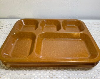 Vintage Stainless Steel mess Hall cafeteria divided tray Mid Century Modern food try