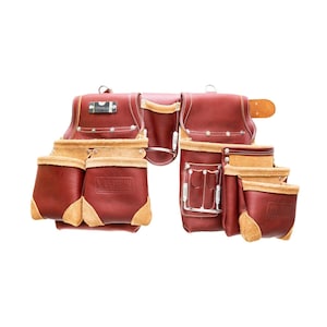 Grain Leather 18 Pockets, Leather Tool Belts for Men, Tool Pouch Rig Set, Tool Bags For Carpenters,Construction Leather Tool Belt, Rig Set