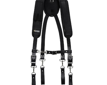 Leather Tool Belt Suspenders | Padded Yoke, Adjustable Fit