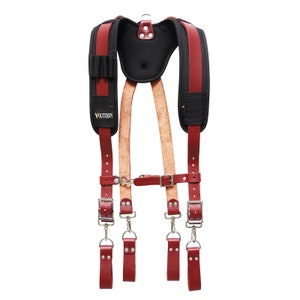 Leather Tool Belt Suspenders: Padded Work Straps