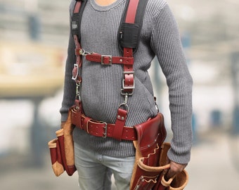 Leather Tool Belt Suspenders: Padded Work Straps - Etsy
