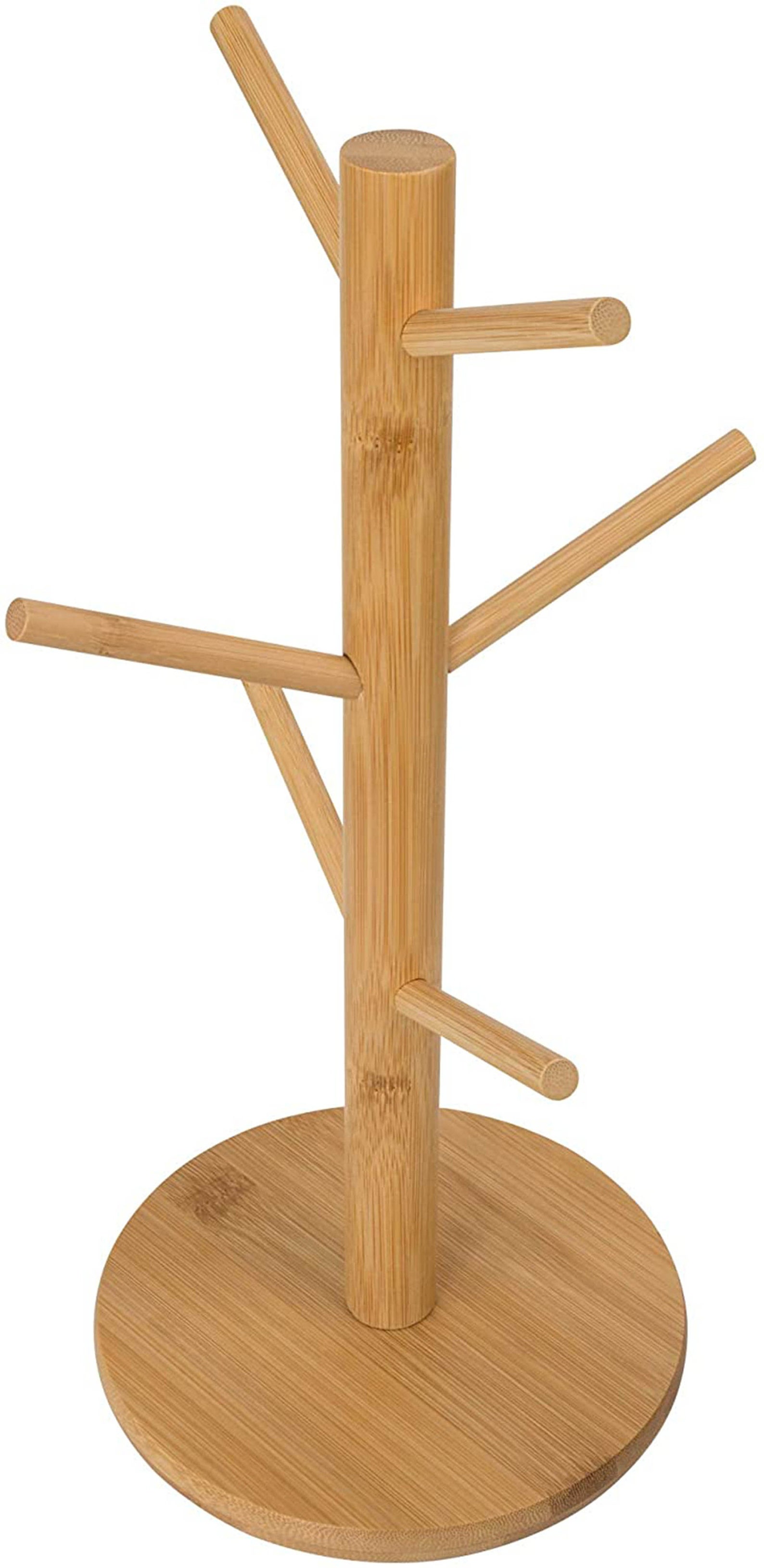 6 Hooks Bamboo Mug Rack Tree Coffee Tea Cup Organizer Hanger Etsy