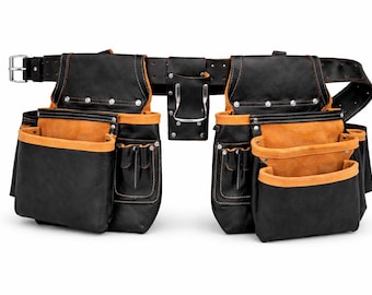 Volnerf lederen gereedschapsriem - 17-pockets voor timmermansgereedschap