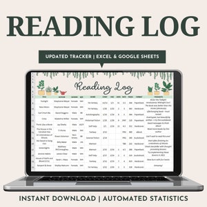 Reading Journal Template | Excel/Google Sheets Tracker | Automated Stats | Instant Download | Book Lovers | Reading Tracker | Printable