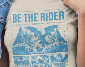 Vintage Dragon Rider T-Shirt – Fantasy Novel Fourth Wing Inspired Bookish Tee Basgiath College