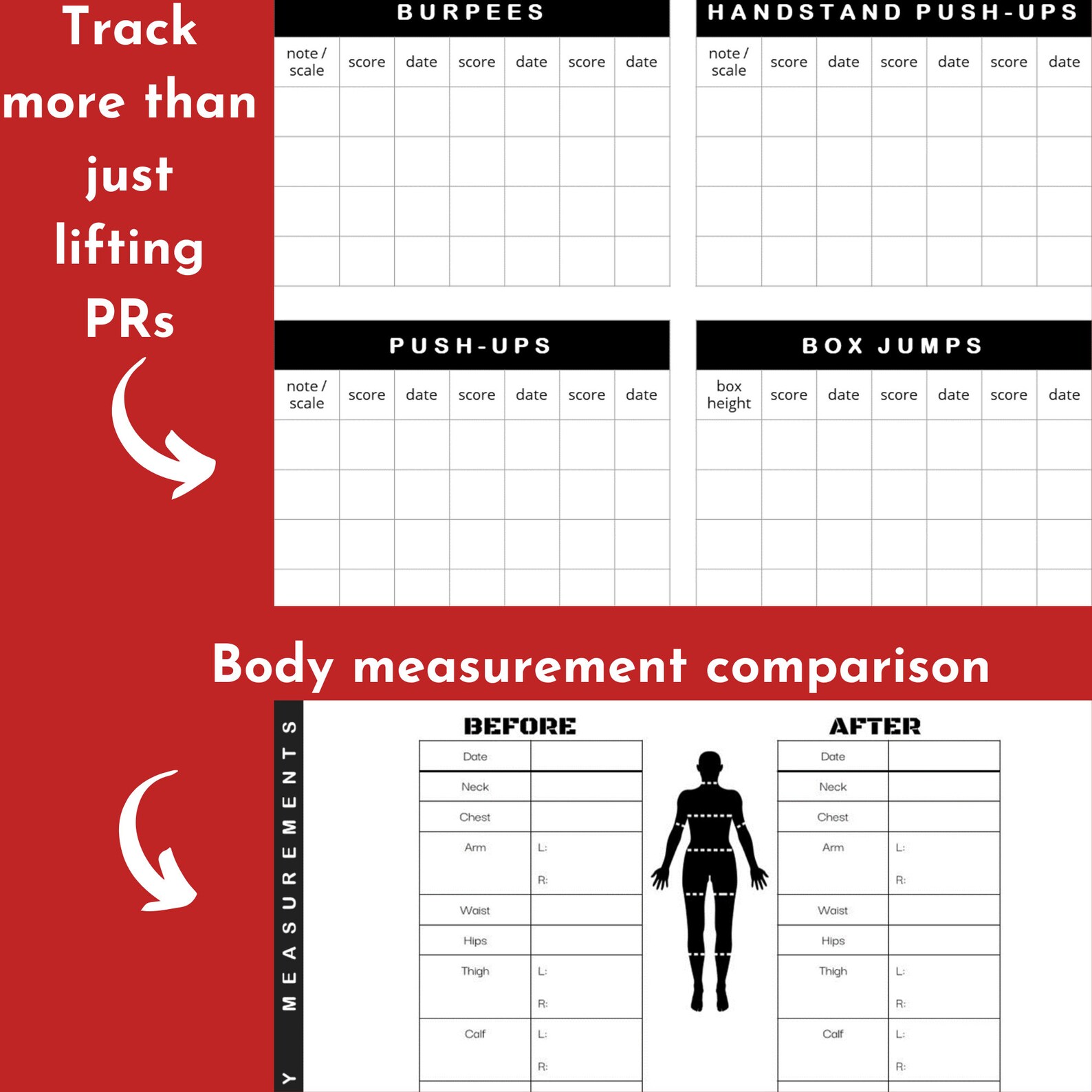 Digital Strength Training & CrossFit Fitness Planner Workout Etsy España