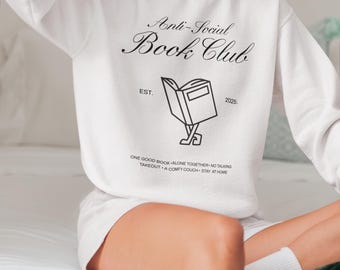 Anti Social Book Club Sweatshirt: Vintage Bookworm Crewneck