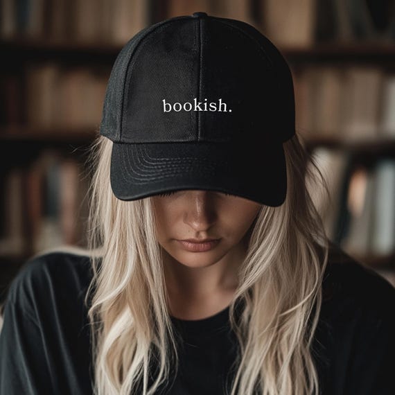 Bookish Embroidered Dad Hat: Minimalist Cotton Twill Cap