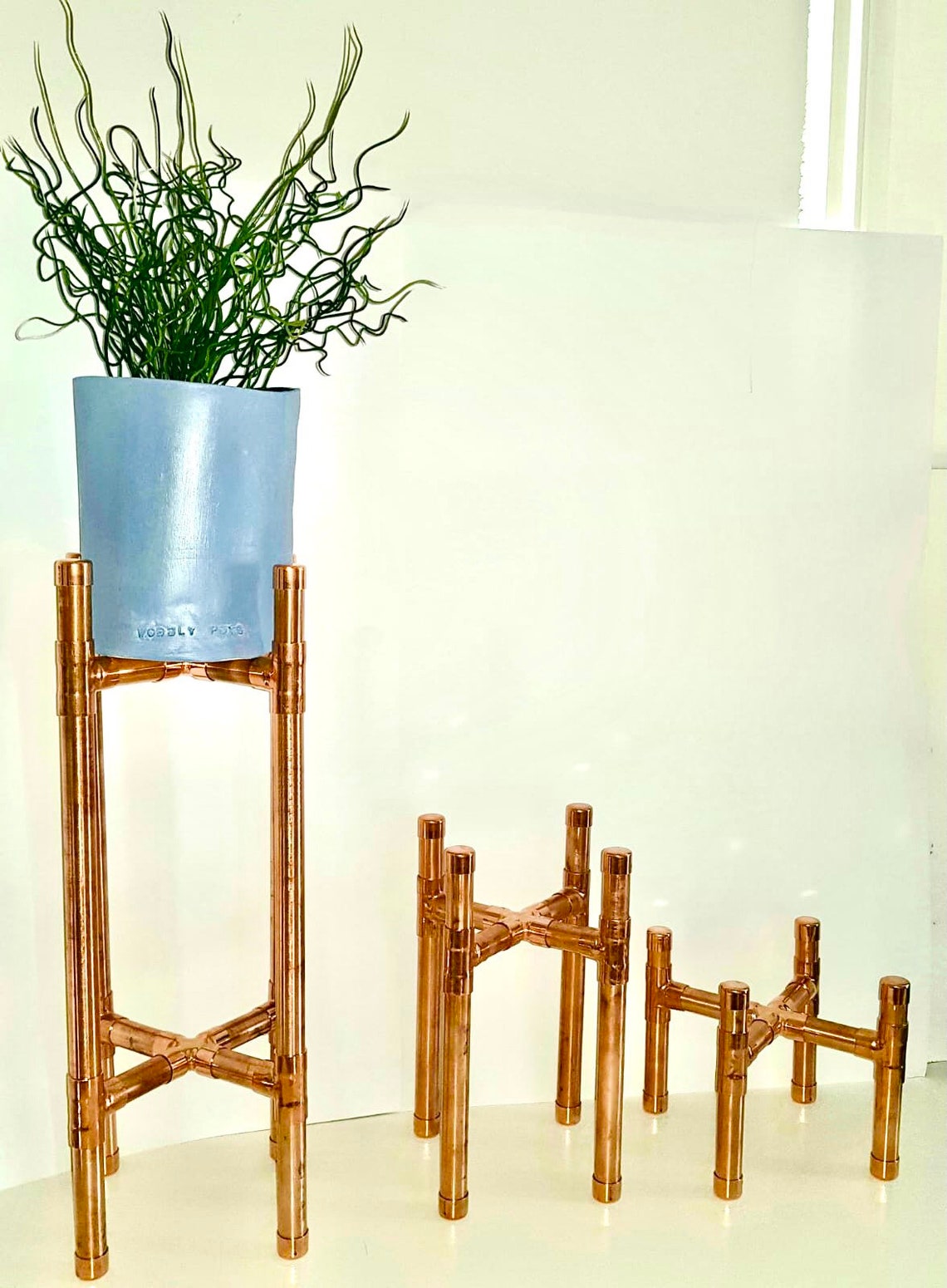 Handmade Plant Stand Copper Plant Support Double Plant Stand Etsy