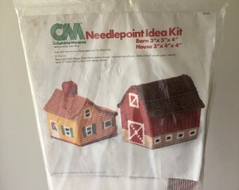Columbia-Minerva Plastic Canvas Needlepoint Kit 8278 Box car /& Caboose