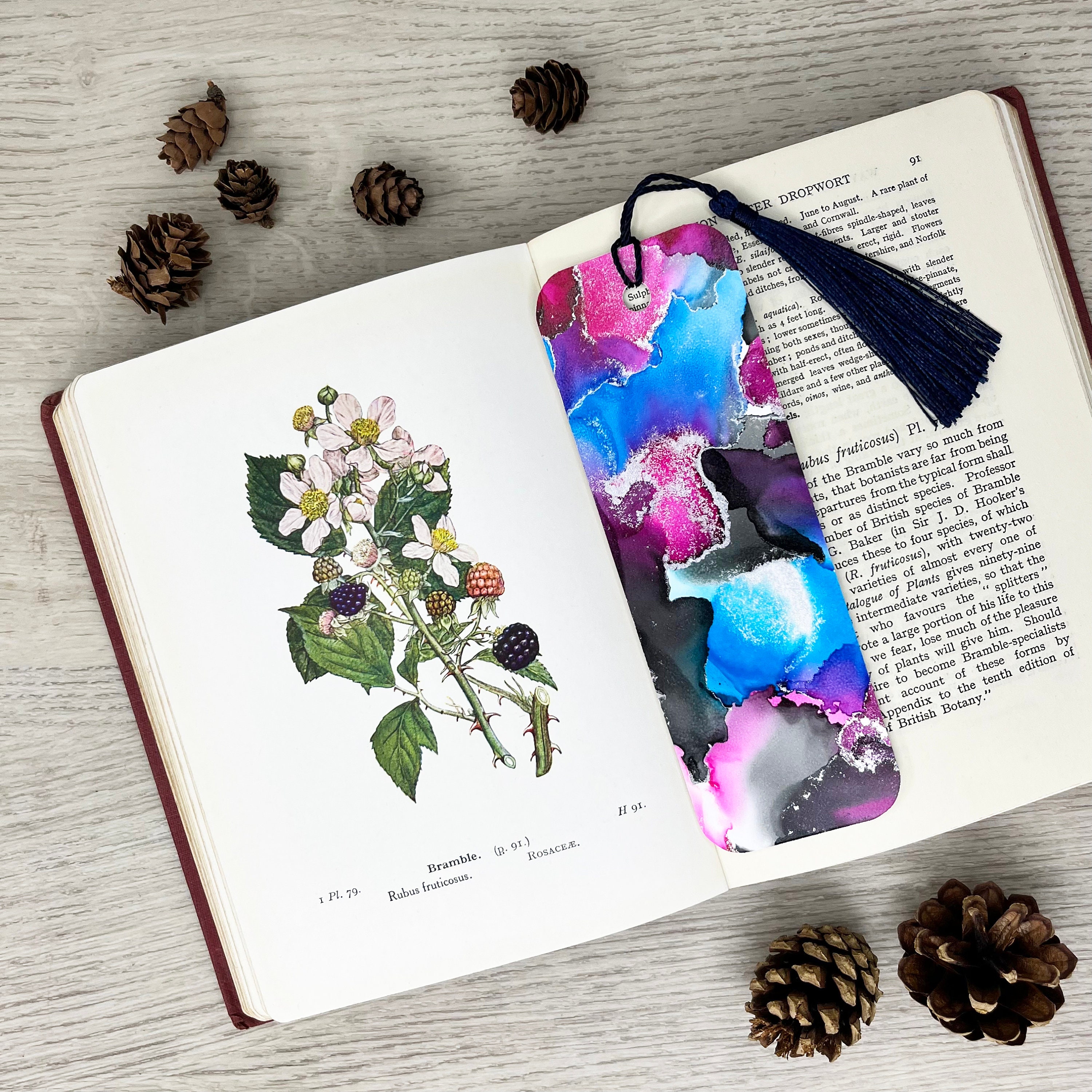 Handmade Alcohol Ink Tasseled Bookmark - Etsy