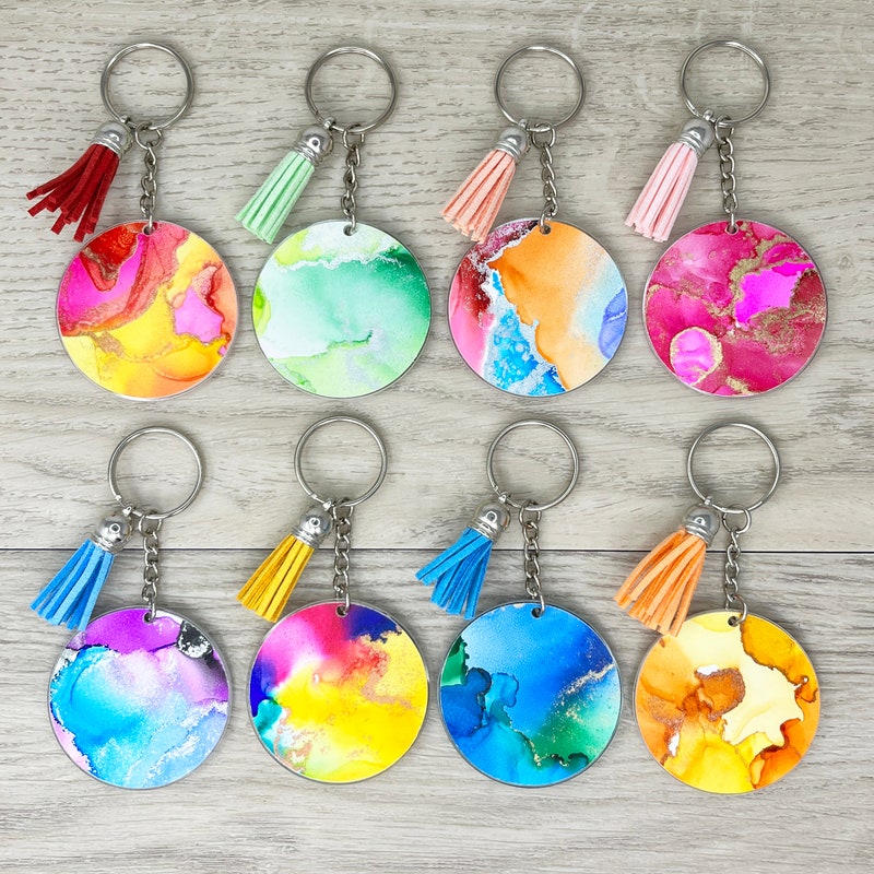Alcohol Ink Keychain - Etsy