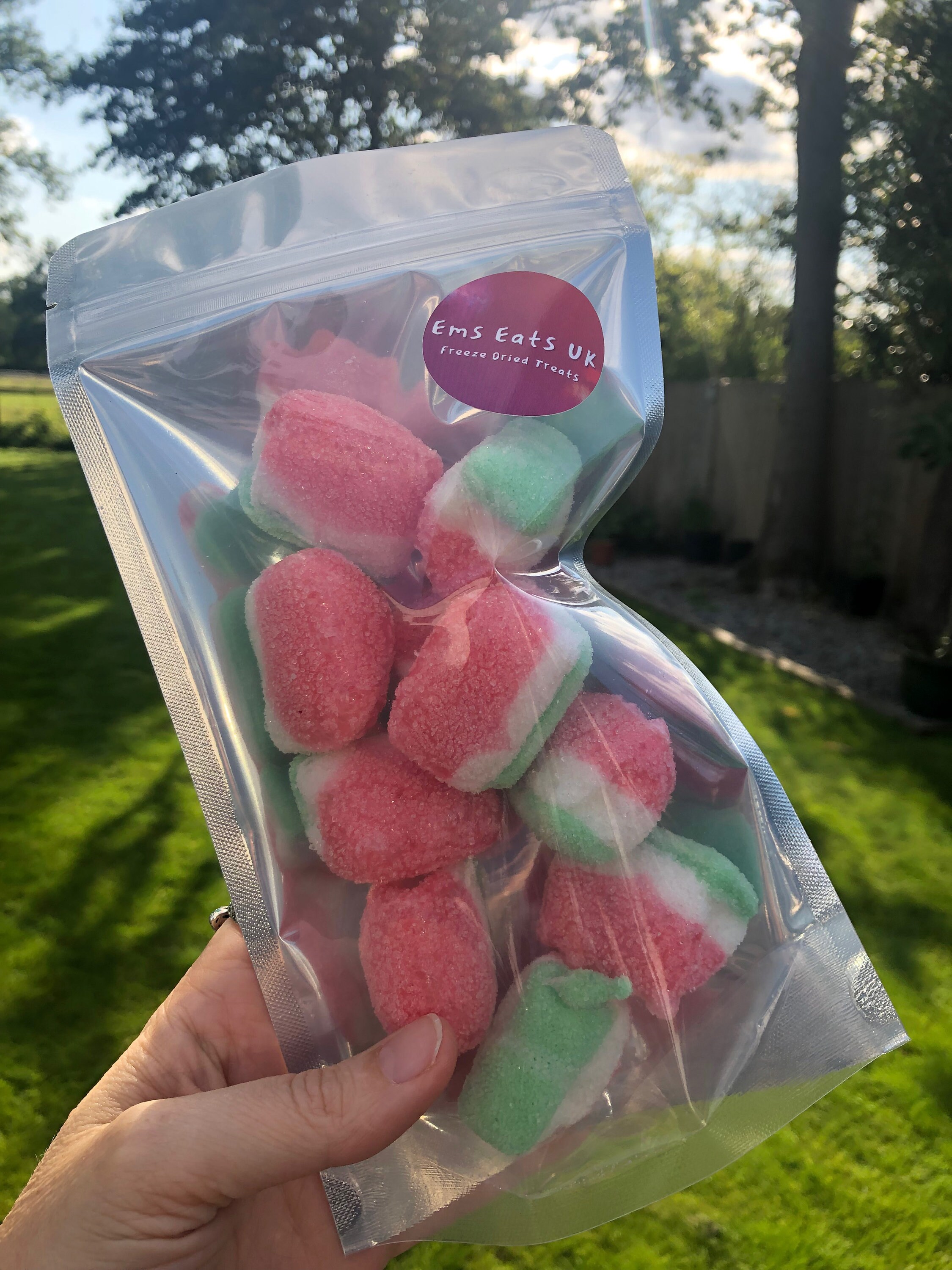 UK Freeze Dried Sour Watermelon Slices Halal Candy Gluten Free Sweets 