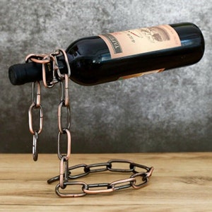 Copper Chain Wine And Liquor Bottle Holders