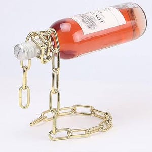 Gold Chain Wine And Liquor Bottle Holders