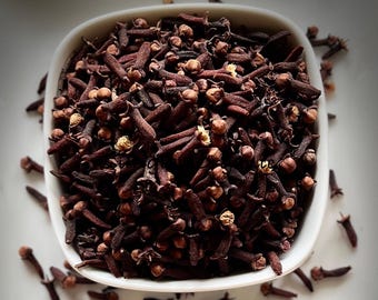 Clavo de olor orgánico de grado A, entero, en polvo (Syzygium aromaticum), especia natural, para uso culinario, té y remedios (30 g - 180 g)