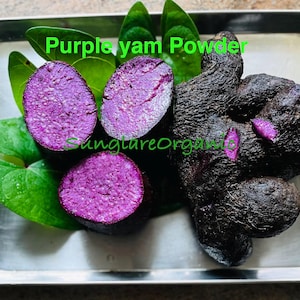 Bio-Purpur Yam / Dioscorea alata / Ube oder Größere Yam, gekocht (nur gekocht und gemahlen) Gesundes Wurzelpulver (125g-470g) Kostenlose Lieferung