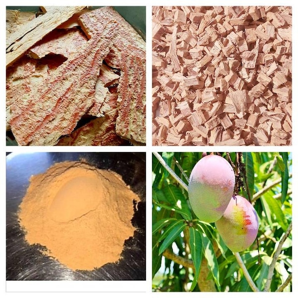 Organic Mango Bark pieces and  Powder. ( Free 02 mango leaves) | Free Delivery