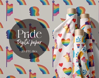 Pride day digitaal papier commercieel gebruik liefde wint stationaire naadloze patroon LGBTQ-parade