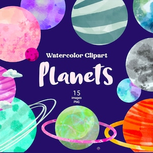 Watercolor Planets Clipart Solar System Download Cosmos
