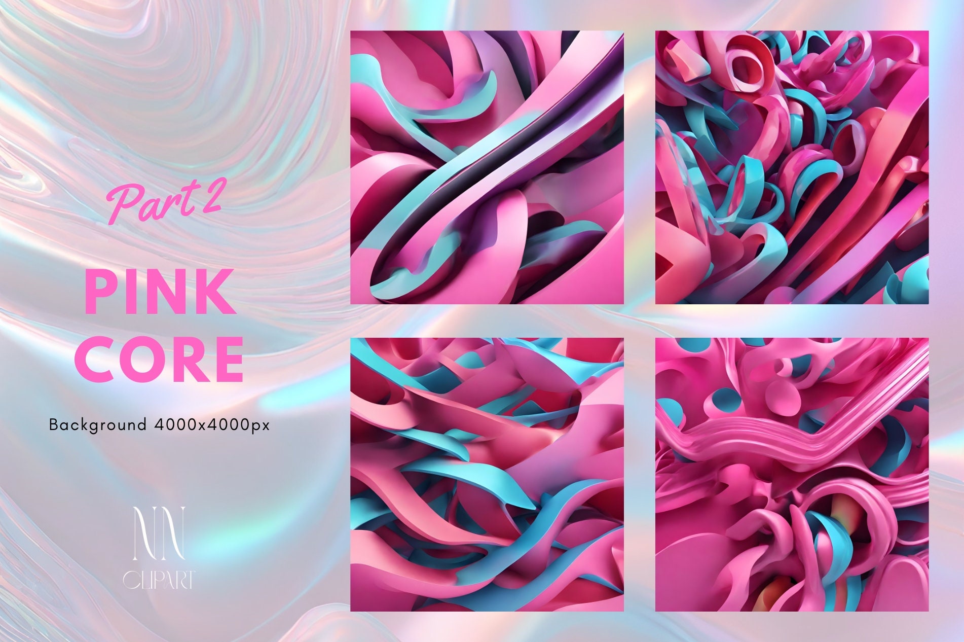 Dreamcore Pink Digital Paper Pack Абстрактные 3D пластиковые фоны - Etsy