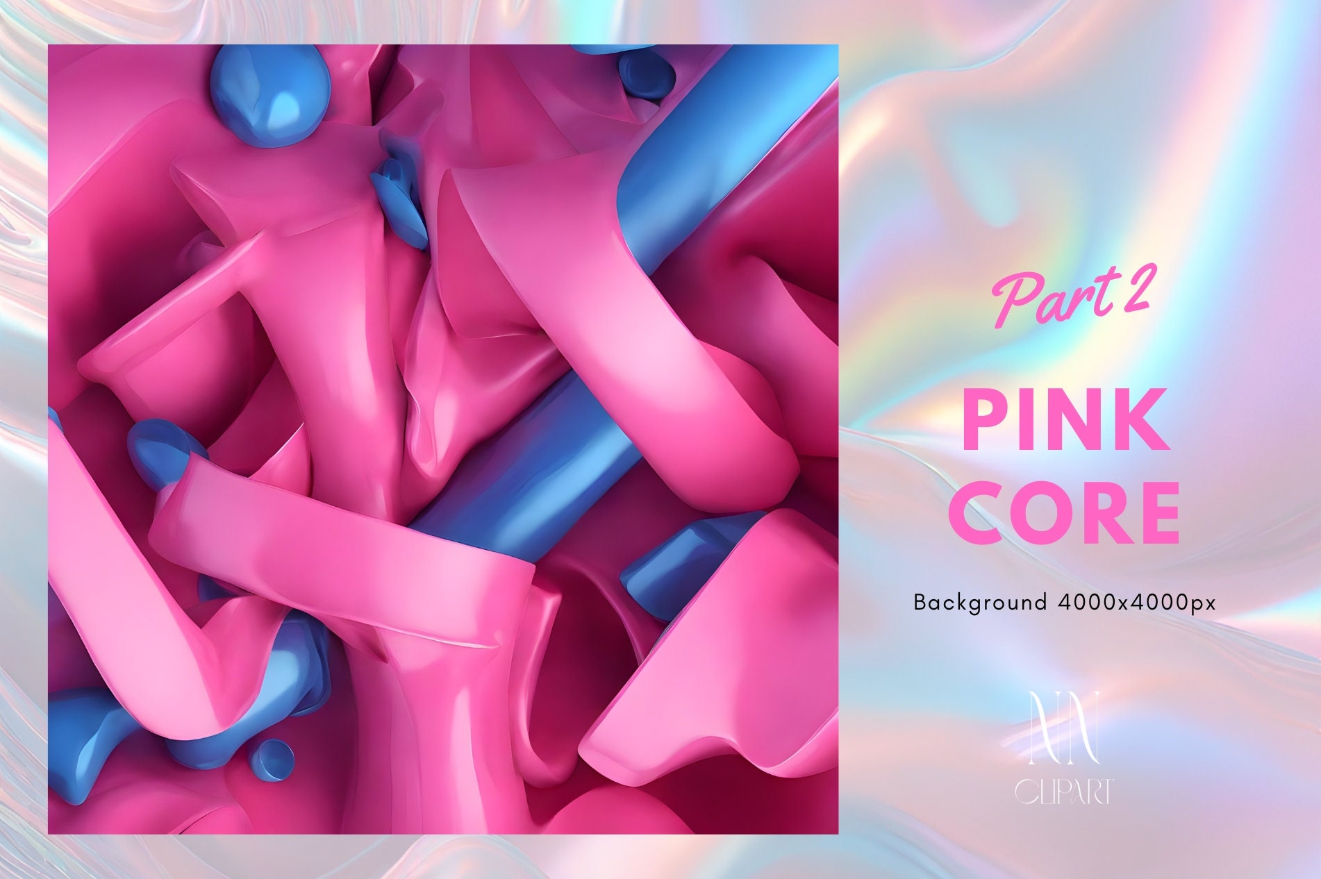 Dreamcore Pink Digital Paper Pack Абстрактные 3D пластиковые фоны - Etsy