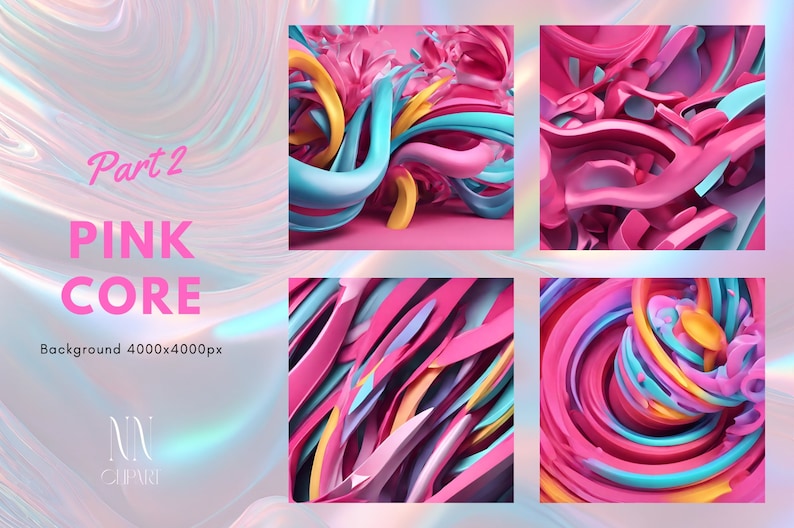 Dreamcore Pink Digital Paper Pack Абстрактные 3D пластиковые фоны - Etsy