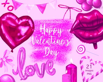 Aquarel roze liefde clipart liefde bruiloft clipart Valentijnsdag clip art roze hart, digitale download PNG