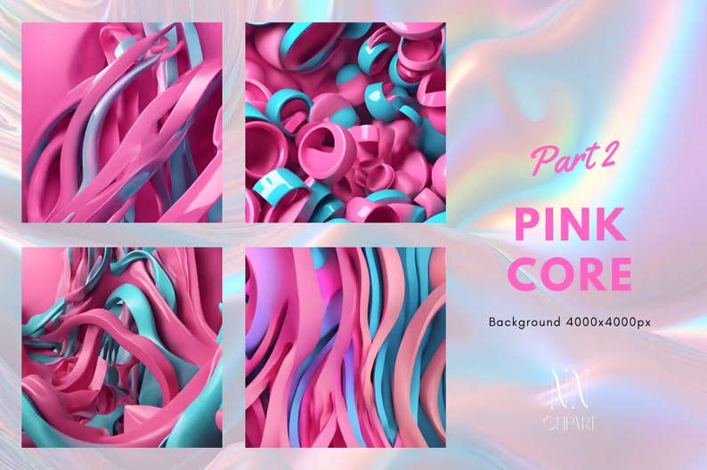 Dreamcore Pink Digital Paper Pack Абстрактные 3D пластиковые фоны - Etsy