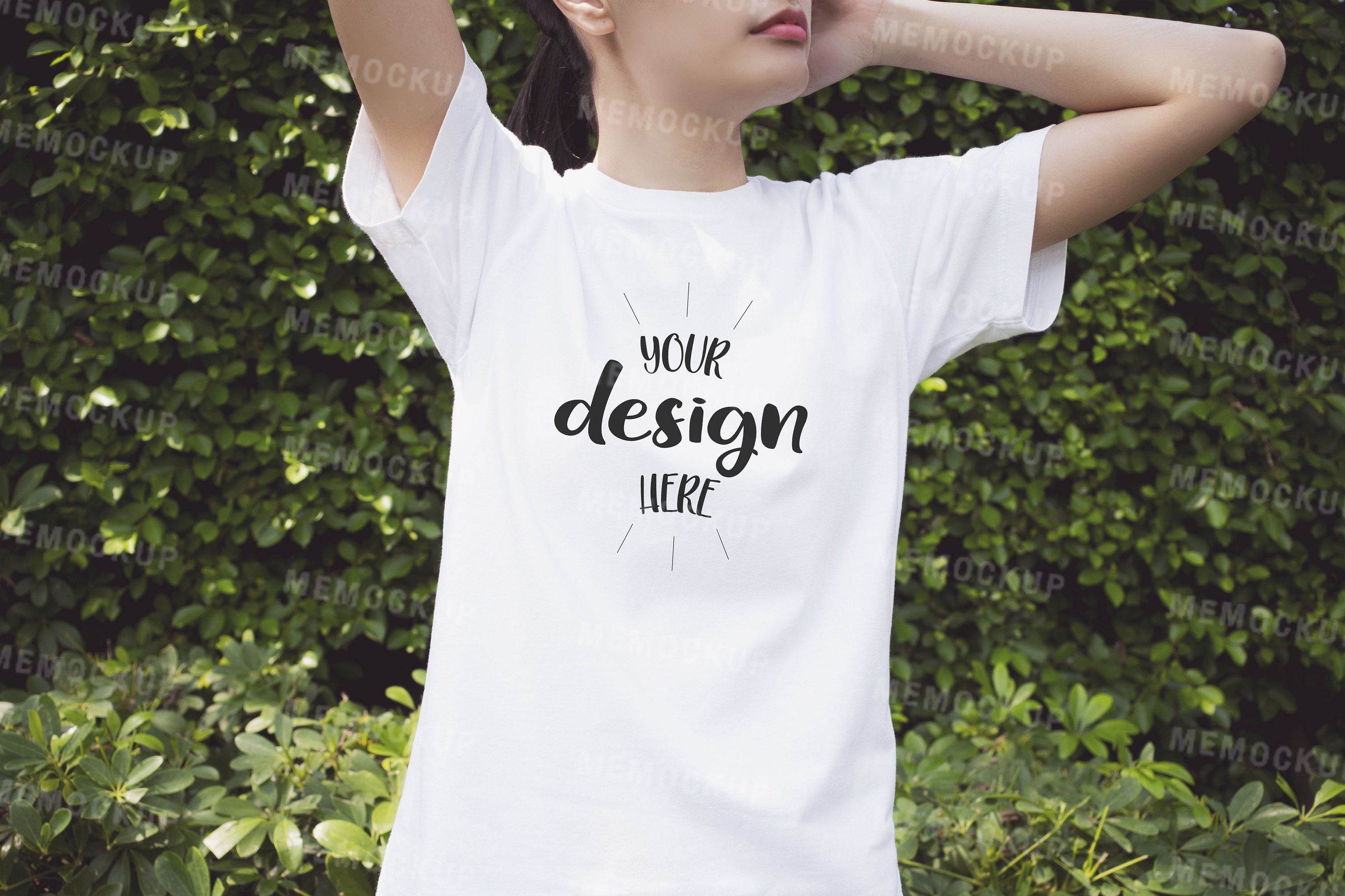 Download White Unisex T-shirt Mock Up T-Shirt Mockup Model Mock up ...