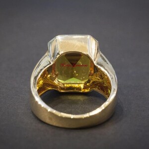 Skyjewels 6 Ct Yellow Sapphire (Pukhraj) Astrological Ring In Panchdhatu Metal, Oval Cut, Adjustable Size - View #2