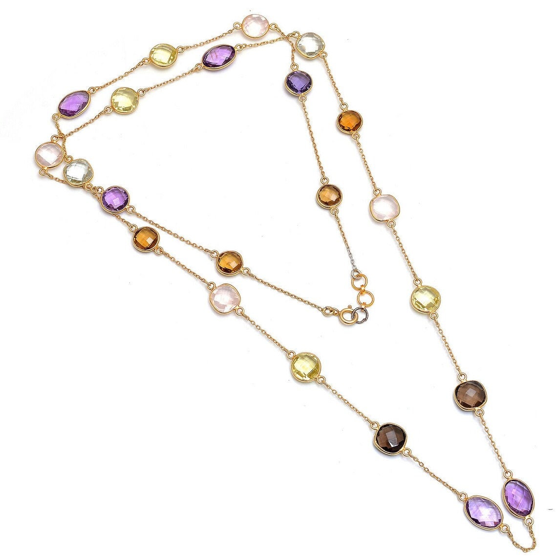 Multi Gem Necklace - Etsy Australia