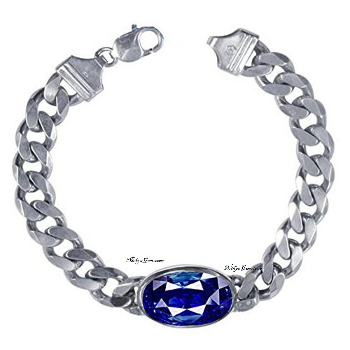Mens sapphire bracelet sale