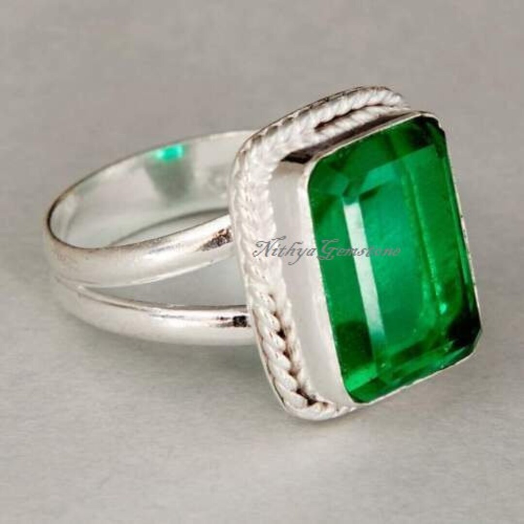 Zambian Emerald Ring, 925 Solid Sterling Silver Ring – Silver Dynasty