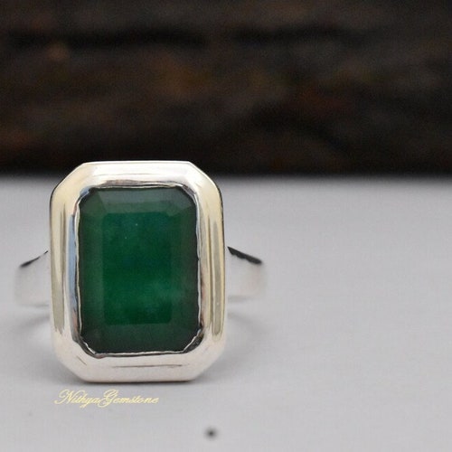 Natural Emerald/Panna Astrological Ring In Strling Silver 925 Handemade Ring 2024 For Men And Women