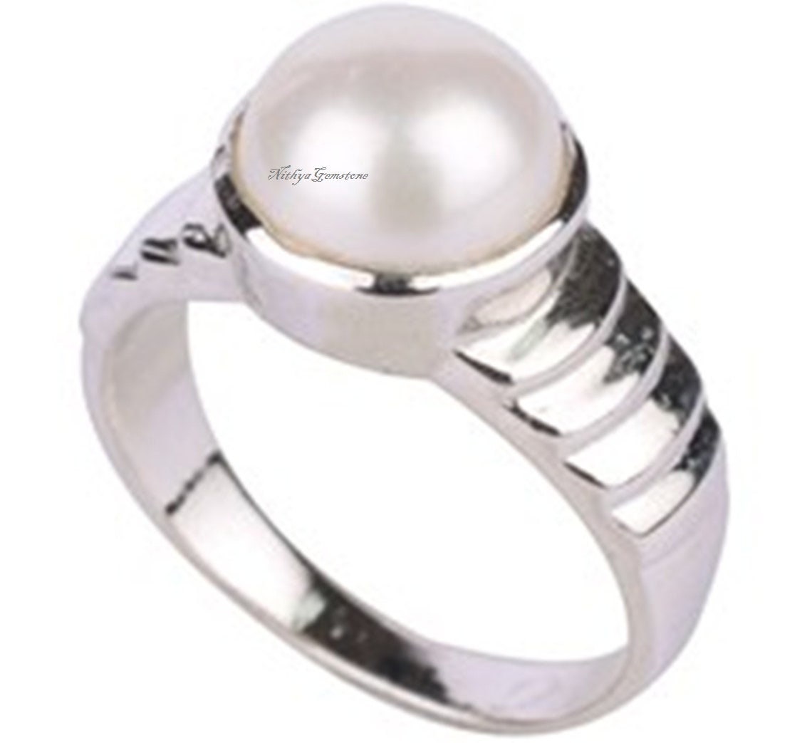 Sterling Silver Ring with 9.5-10mm Button Shape Freshwater Pearl and C –  Wing Wo Hing Jewelry Group - Pearl Jewelry Manufacturer