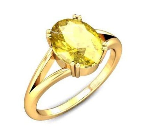 Buy QUEEN-GEMS Natural Pukhraj Ring 7 Carat Yellow Sapphire Ring In Gold  Original Certified Yellow Sapphire Best A1 Quality Pukhraj Gemstone  Original 7 Ratti Ring Rashi Ratna Pukhraj Ring at Amazon.in