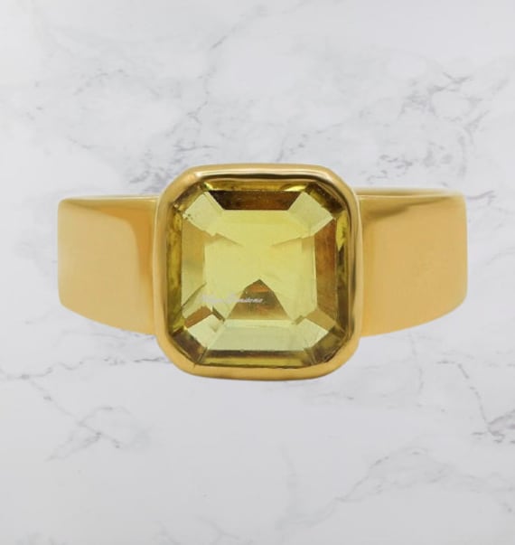 Buy S Kumar Gems & Jewels 7.25 Ratti Citirne Stone (Sunhela/Sunela) Original  Certified Gemstone Gold Plated Panchdhatu Ring for Unisex at Amazon.in