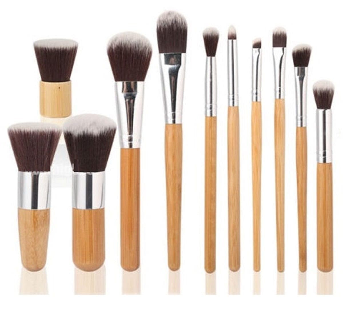 11 Pcs Makeup Brush set ecofriendly Bamboo handle Etsy