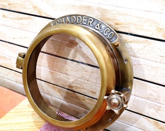 Antique Brass Finish Porthole, Maritime Port Hole Boat Ship Window Wall Porthole Home Décor Gifts Handmade Antique Brown Heavy Canal Boat
