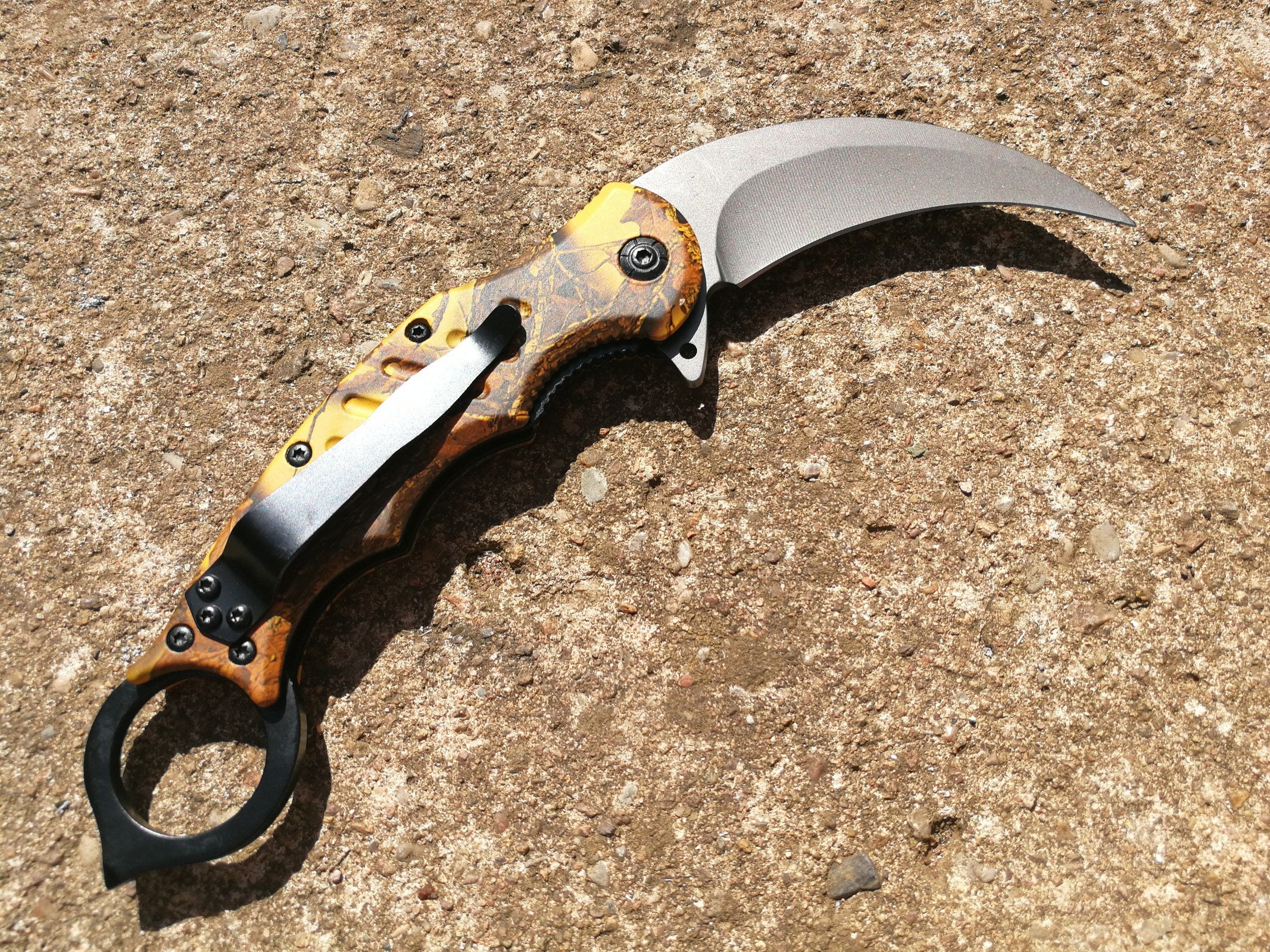 Karambit Knife Folding Pocket EDC Survival Tactical Springh Etsy