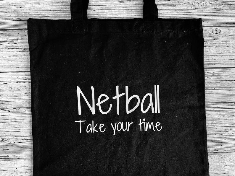 Netball Tote Bag: Black or Cream - Netball Slogan - Etsy